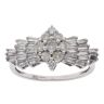 9ct White Gold 1.00ct Brilliant And Baguette Cut Diamond Cluster Ring