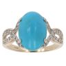 9ct Yellow Gold Turquoise And Cubic Zirconia Ring