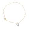 9ct Yellow Gold Crystal Heart Bracelet 7.5"