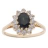 9ct Yellow Gold Sapphire And Cubic Zirconia Cluster Ring