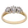 18ct Yellow Gold 0.45ct Brilliant Cut Diamond Trilogy Ring