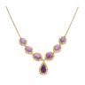 18ct Yellow Gold Purple Cabochon Gemstone Chain 18"
