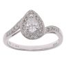18ct White Gold 0.65ct Pear And Brilliant Cut Diamond Cluster Ring