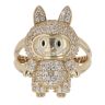 14ct Yellow Gold White Gemstone Bunny Ring