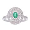 18ct White Gold Emerald and 0.50ct Diamond Ring