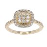 9ct Yellow Gold 0.63ct Diamond Cluster Shoulders Ring by Anya Belle