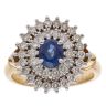 18ct Yellow Gold 0.75ct Diamond and Sapphire Cluster Ring