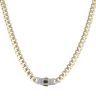 14ct Yellow Gold Monaco Classic Baguette Pave Lock Curb Chain 18"