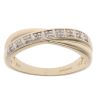 9ct Yellow And White Gold 0.10ct Diamond Crossover Ring