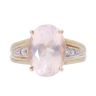 9ct Yellow Gold Rose Quartz And Cubic Zirconia Ring