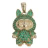 14ct Yellow Gold Green Gemstone Bunny Pendant