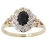 9ct Yellow Gold 0.05ct Diamond And Sapphire Cluster Ring