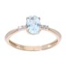 9ct Yellow Gold Created Blue Topaz And Diamond Ring
