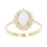 9ct Yellow Gold Created Opal And Cubic Zirconia Cluster Ring