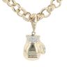 9ct Yellow Gold Cubic Zirconia Boxing Glove Pendant and Belcher Chain 24"