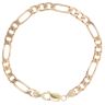 9ct Yellow Gold Figaro Bracelet 7"