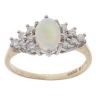9ct Yellow Gold 0.15ct Diamond And Opal Cluster Ring