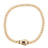 14ct Yellow Gold Monaco Beaded Plain Lock Bracelet 8"
