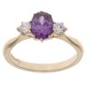 9ct Yellow Gold Amethyst And Cubic Zirconia Dress Ring