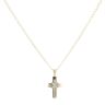 Children's 14ct Yellow And White Gold Cross Pendant And Chain 18"