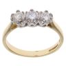 18ct Yellow Gold 0.90ct Brilliant Cut Diamond Trilogy Ring