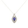 18ct Yellow Gold 0.30ct Brilliant Cut Diamond And Tanzanite Cluster Pendant And Chain 18"
