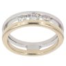 9ct Yellow And White Gold 0.40ct Brilliant Cut Diamond Trilogy Double Band Ring