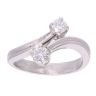 Platinum 0.33ct Diamond Two Stone Twist Ring