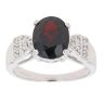 9ct White Gold Cubic Zirconia and Garnet Fancy Ring