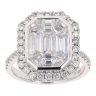 Platinum 2.63ct Pie Cut Diamond Halo Ring