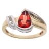 9ct Yellow And White Gold 0.05ct Diamond And Garnet Twist Ring