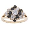 9ct Yellow Gold Sapphire And Cubic Zirconia Cluster Ring