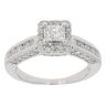18ct White Gold Princess an Brillliant Cut 1.00ct Diamond Cluster Ring