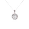 Silver Cubic Zirconia Cluster Pendant And Chain 18" By Icesia