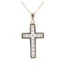 9ct Yellow Gold Cubic Zirconia Cross Pendant and Chain 18"