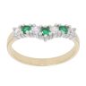 9ct Yellow Gold Cubic Zirconia and Green Gemstone Wishbone Ring