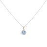 18ct White Gold 0.25ct Brilliant Cut Diamond And Aquamarine Cluster Pendant And Chain 16"
