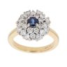 18ct Yellow Gold 1.20ct Diamond And Sapphire Cluster Ring