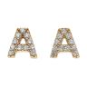 9ct Yellow Gold Personalised Block Cubic Zirconia Initial Earring Studs