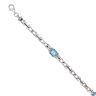 18ct White Gold Blue Topaz Bracelet 7.5"