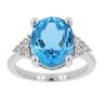 9ct White Gold 0.11cts Diamond And Topaz Ring