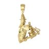 9ct Yellow Gold Moveable Cubic Zirconia Witch Pendant