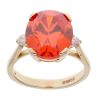 9ct Yellow Gold Orange Gemstone And Cubic Zirconia Ring