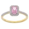 Gold Plated Silver Pink Gemstone And Cubic Zirconia Cluster Ring
