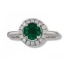 9ct White Gold Created Emerald And Cubic Zirconia Ring