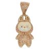 14ct Yellow Gold Brown Gemstone Bunny Pendant