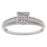 9ct White Gold 0.50ct Princess And Brilliant Cut Diamond Cluster Ring