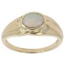 9ct Yellow Gold 0.02ct Diamond and Opal Solitaire Ring