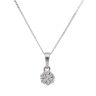 9ct White Gold 0.25ct Diamond Cluster Pendant and Curb Chain 18"
