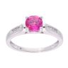 9ct White Gold Pink Sapphire and Diamond Circular Ring